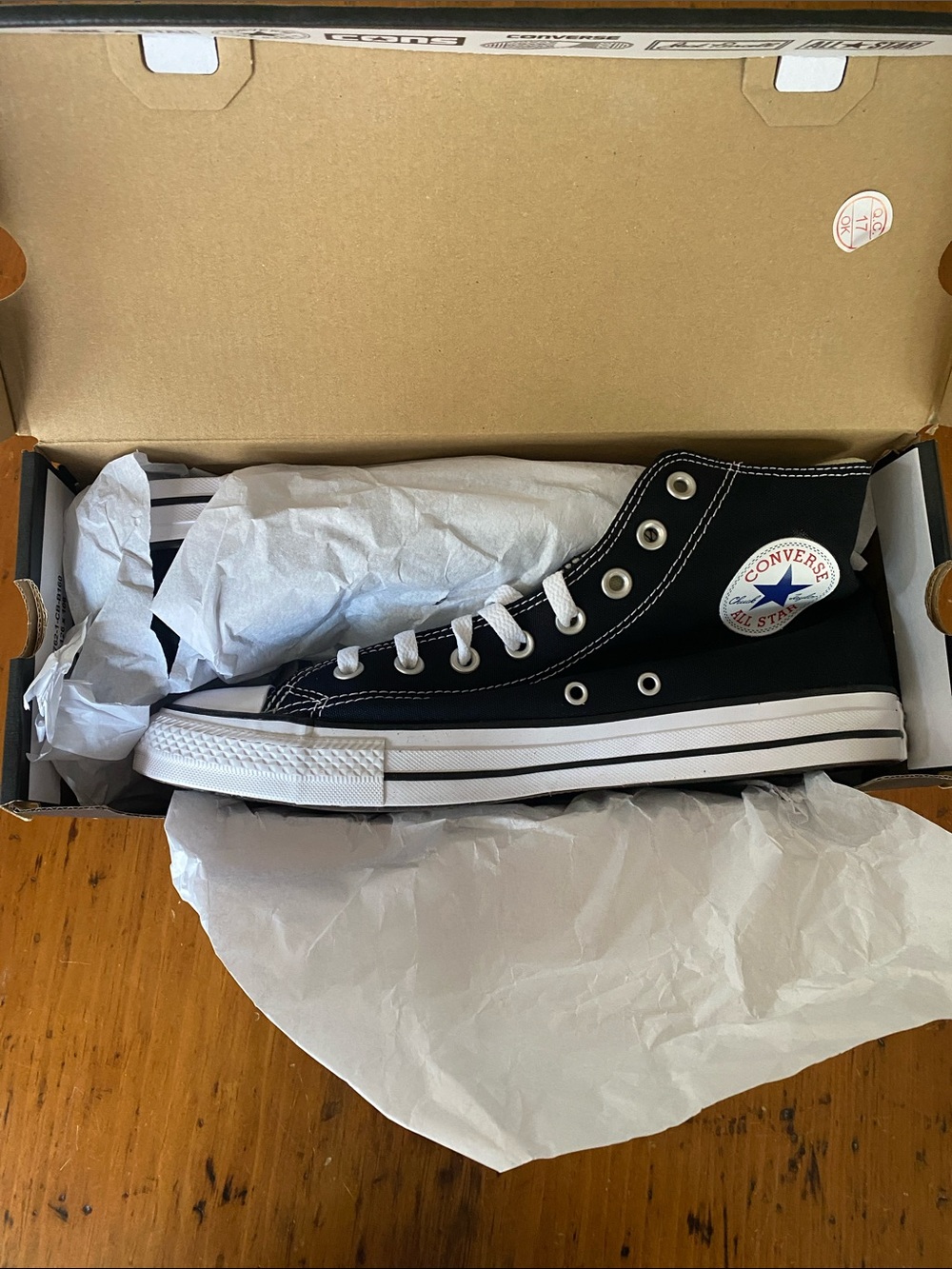 NIB high top black Converse All Star lace up Chuck Taylor sneakers NWT 9.5/11.5 - Picture 6 of 11
